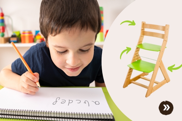 Rastúca stolička HAJDALÁNEK z bukového masívu pre deti - zdravé sedenie a ergonómia