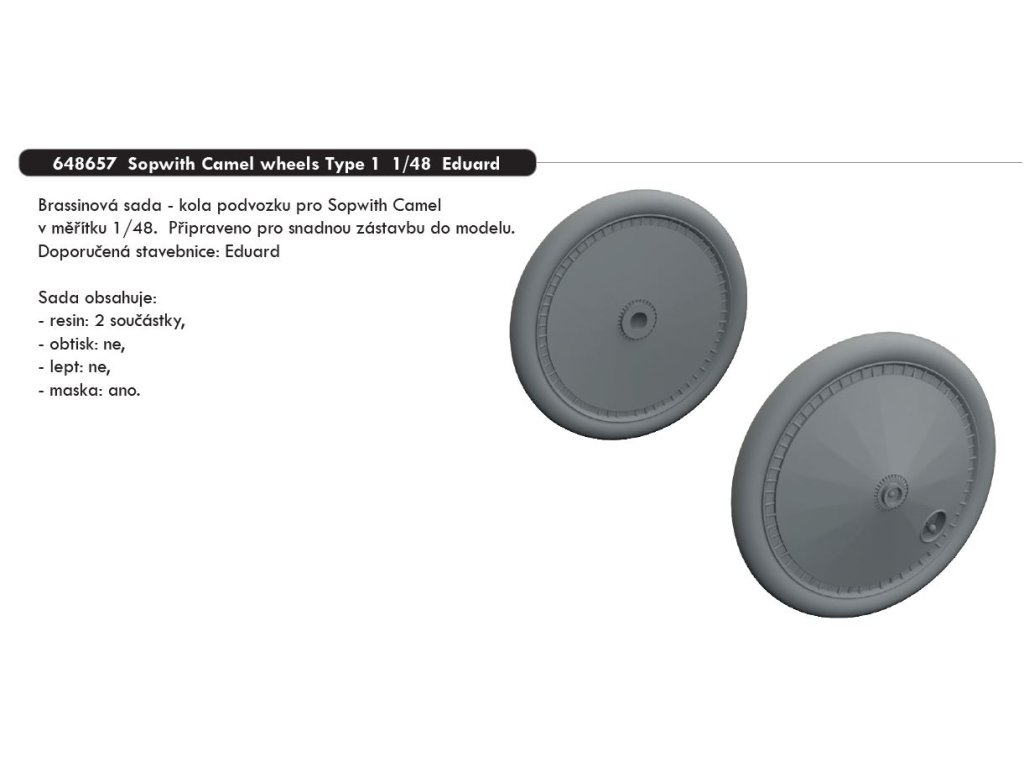 648657 Sopwith Camel wheels Type 1 1 48 Eduard