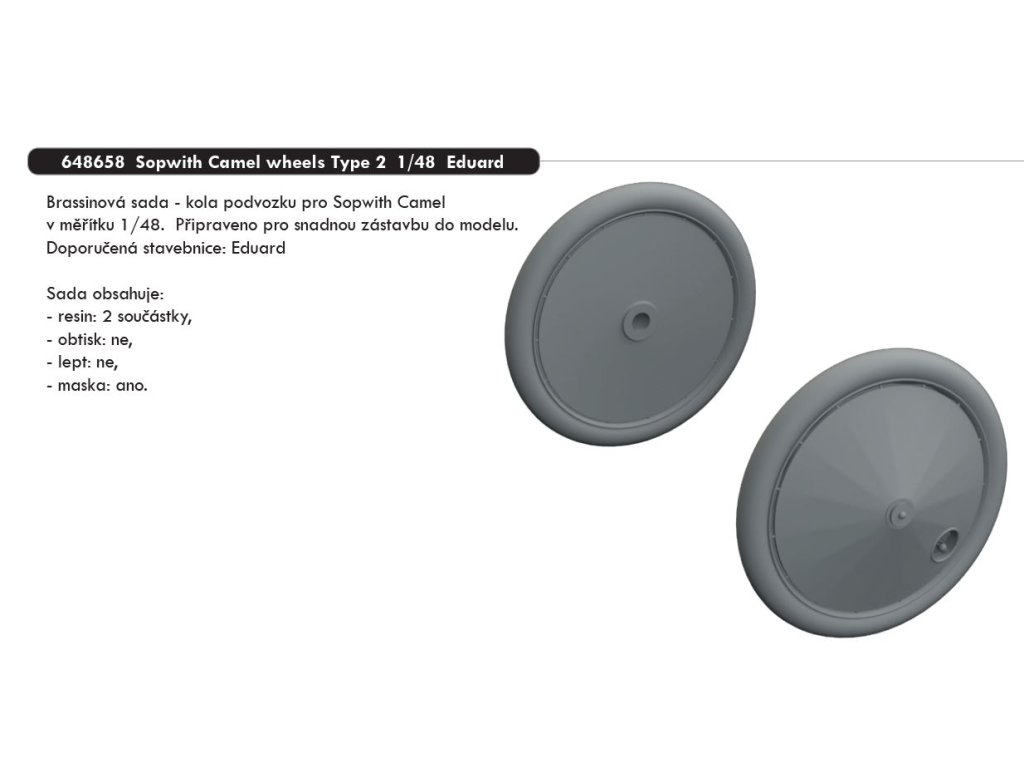 648658 Sopwith Camel wheels Type 2 1 48 Eduard