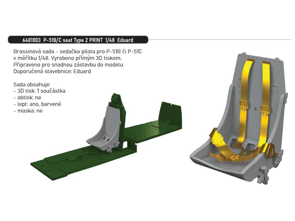 6481003 P 51B C seat Type 2 PRINT 1 48 Eduard