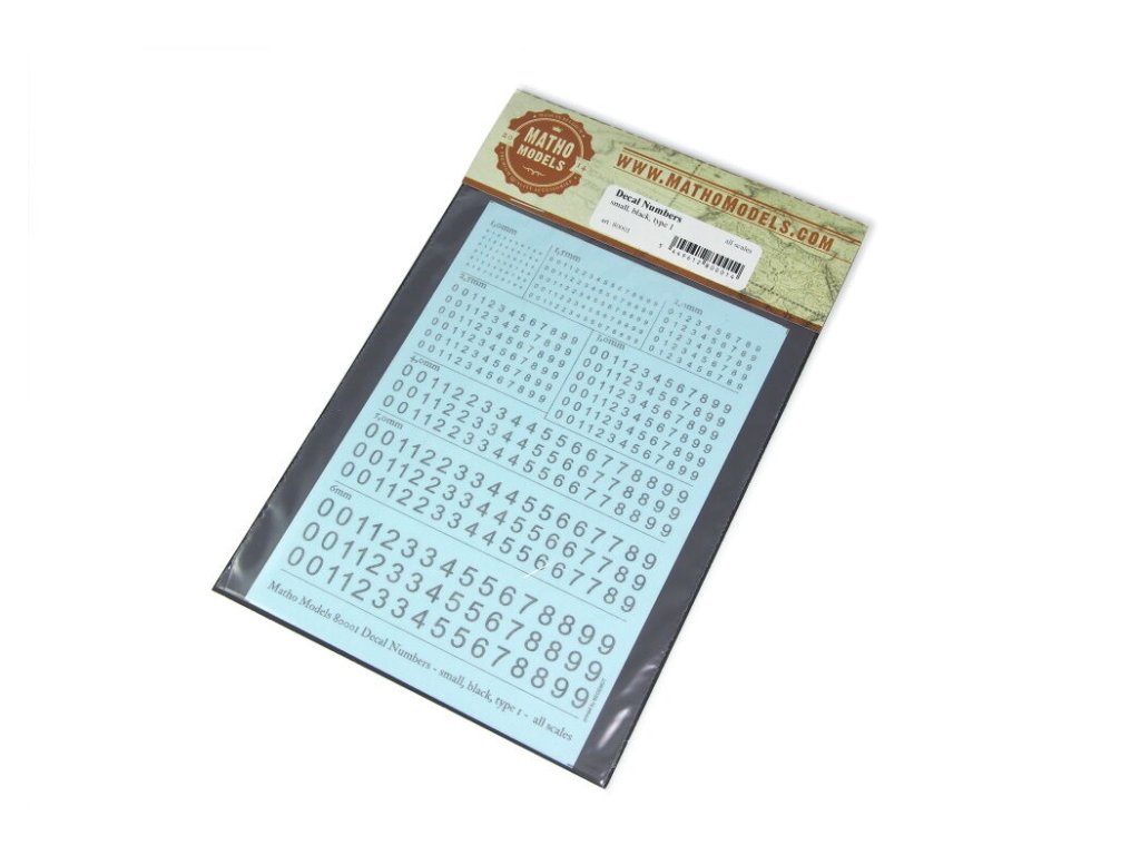 Decal Numbers - small, black, type 1