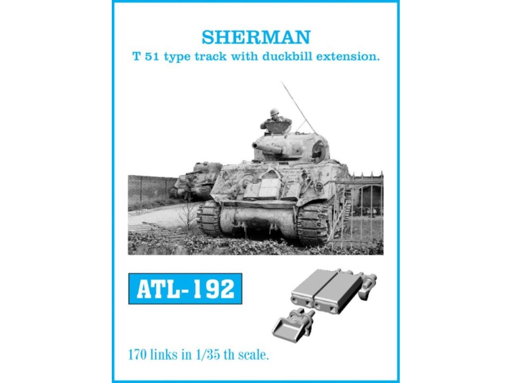 1/35 ATL-192 SHERMAN T-51 type track with duckbill extension. - Friul Model