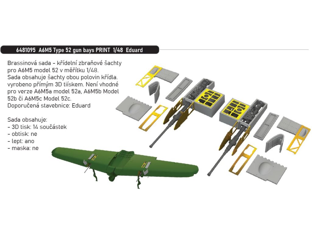 6481095 A6M5 Type 52 gun bays PRINT 1 48 Eduard