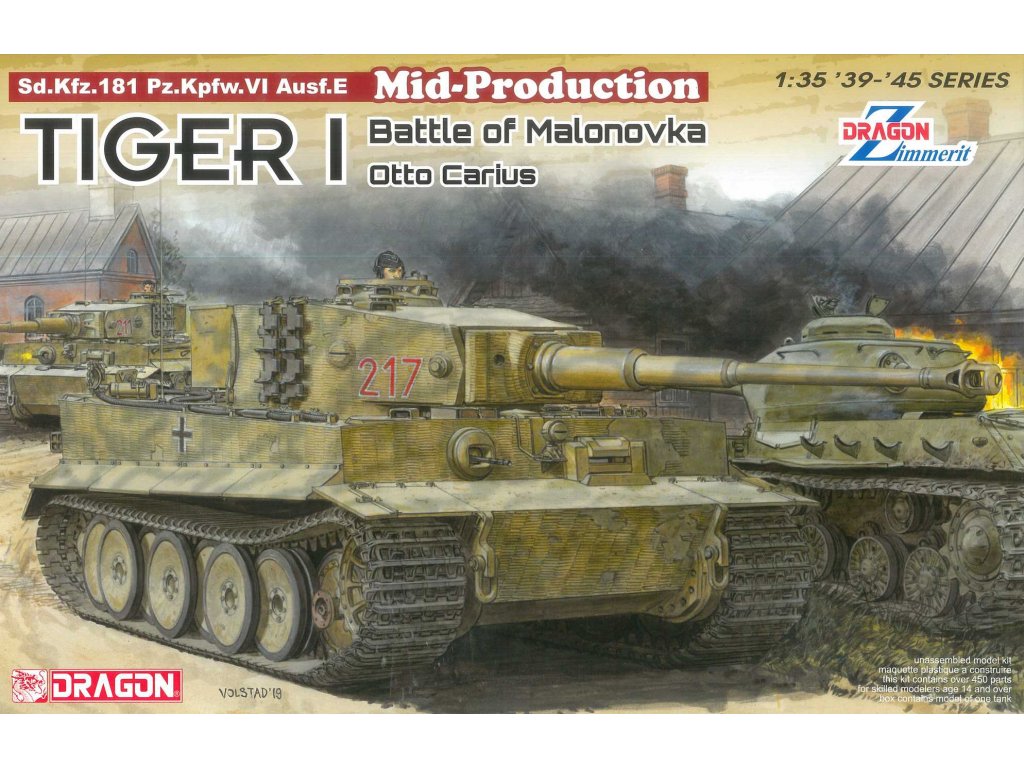 Model Kit tank 6888 - Tiger I Mid-Production w/Zimmerit Otto Carius (Battle of Malinava Village 1944) (1:35)