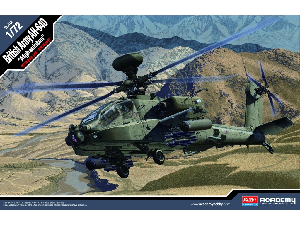 Model Kit vrtulník 12537 - British Army AH-64 "Afghanistan" (1:72)