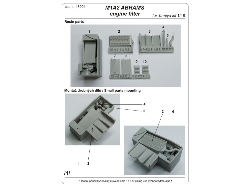 48004 M1A2 ABRAMS engine filter 1 plÃ¡nek