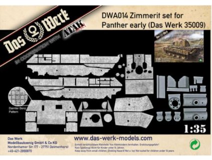 DWA014 Zimmerit Set for Panther early (Das Werk 35009)