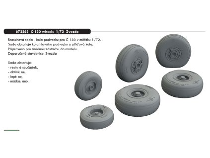 672263 C 130 wheels 1 72 Zvezda