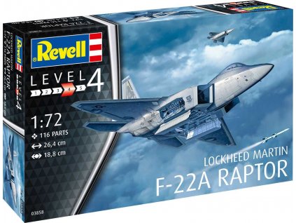 Plastic ModelKit letadlo 03858 - Lockheed Martin F-22A Raptor (1:72)