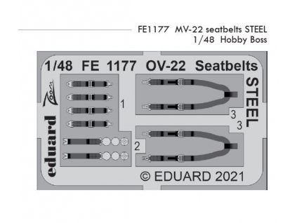 FE1177 MV 22 seatbelts STEEL 1 48 Hobbyboss