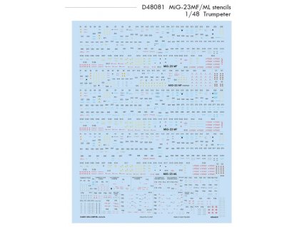 D48081 MiG 23MF ML stencils 1 48 Trumpeter