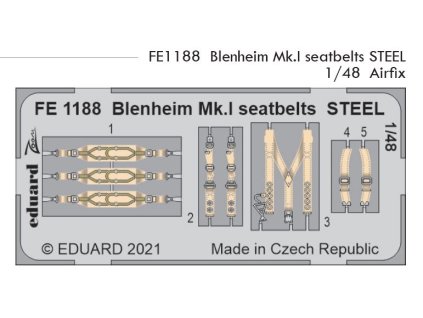FE1188 Blenheim Mk.I seatbelts STEEL 1 48 Airfix