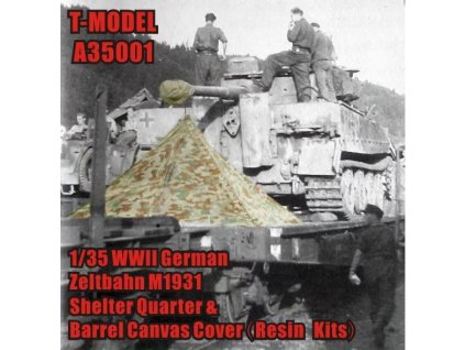 A35001 WWII GERMAN ZELTBAHN M1931 SHELTER QUARTER & BARREL CANVAS COVER