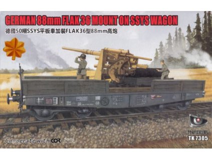 TK7305 G German 88mm FLAK 36 Mount on SSYS Wagon
