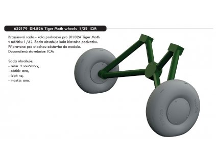 632179 DH.82A Tiger Moth wheels 1 32 ICM