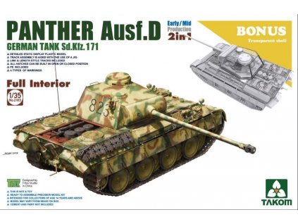2103 Panther Ausf. D Early Mid 2 in 1 with bonus clear parts