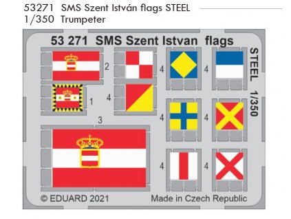 53271 SMS Szent István flags STEEL 1 350 Trumpeter