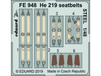 fe948 He 219 seatbelts STEEL (Tamiya)