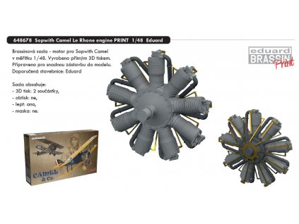 648678 Sopwith Camel Le Rhone engine PRINT 1 48 Eduard