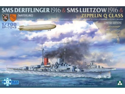 SP 7043 Limited Edition SMS Derfflinger 1916 + SMS Lützow 1916 + Zeppelin Q class Waterline