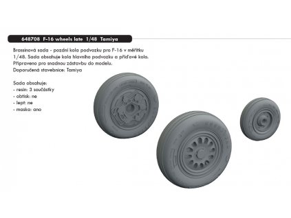 648708 F 16 wheels late Tamiya 1 48