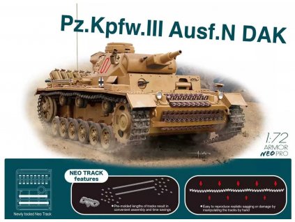Model Kit tank 7634 - Pz.Kpfw.III Ausf.N DAK w/Neo Track (1:72)