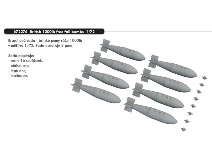 672276 British 1000lb free fall bombs 1 72