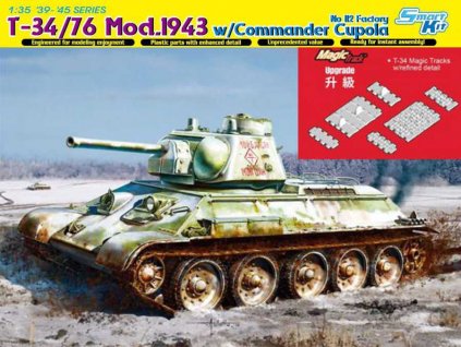 Model Kit tank 6621 T 34 76 Mod 1943 w Commander Cupola No 112 Factory 1 35 a127180590 10374