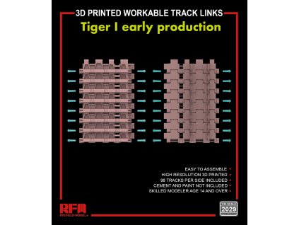 1/35 3D printed Workable track links for Tiger I early