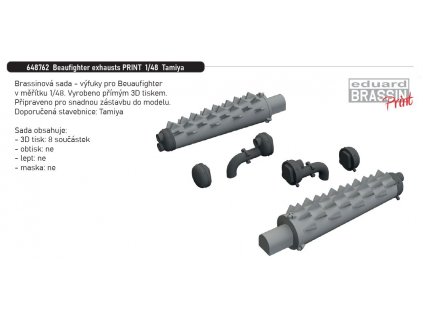 648762 Beaufighter exhausts PRINT 1 48 Tamiya
