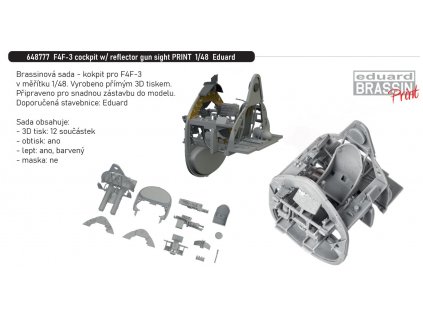 648777 F4F 3 cockpit with reflector gun sight PRINT 1 48 Eduard