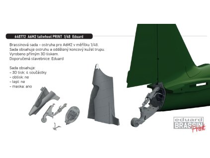 648772 A6M2 tailwheel PRINT 1 48 Eduard