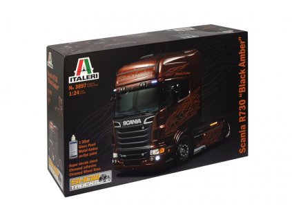 Model Kit truck 3897 SCANIA R BLACK AMBER 1 24 a64215681 10374
