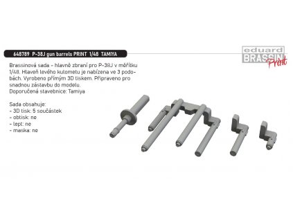 648789 P 38J gun barrels PRINT 1 48 TAMIYA