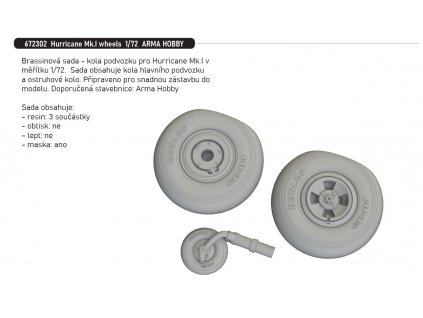 672302 Hurricane Mk.I wheels 1 72 ARMA HOBBY