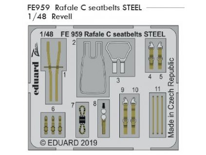 FE959 Rafale C seatbelts steel 1 48 Revell