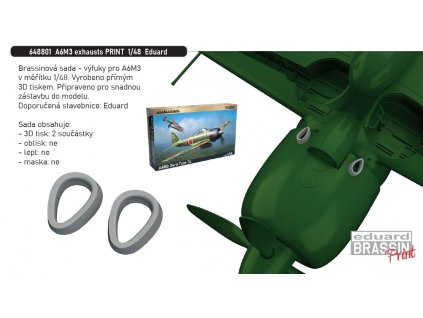 648801 A6M3 exhausts PRINT 1 48 Eduard