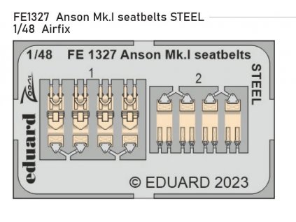 FE1327 Anson Mk.I seatbelts STEEL 1 48 Airfix