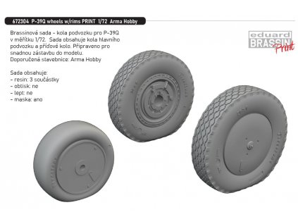 672304 P 39Q wheels with rims PRINT 1 72 Arma Hobby