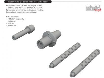 672307 P 39Q gun barrels PRINT 1 72 Arma Hobby
