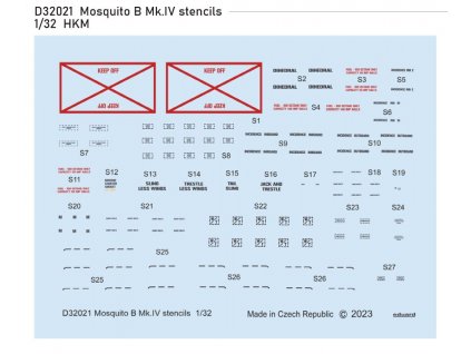 D32021 Mosquito B Mk.IV stencils 1 32 HKM