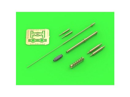 AM 32 092 01 AH 64 Apache M230 Chain Gun barrel (30mm), Pitot Tubes and tail antenna (resin, PE and turned parts)