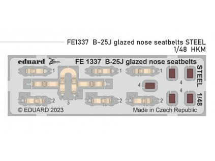 FE1337 B 25J glazed nose seatbelts STEEL 1 48 HKM