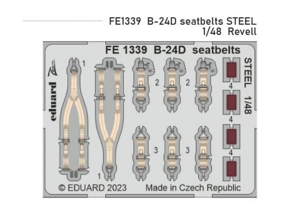 FE1339 B 24D seatbelts STEEL 1 48 Revell