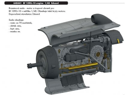 648441 Bf 109G 10 engine 1 48 Eduard