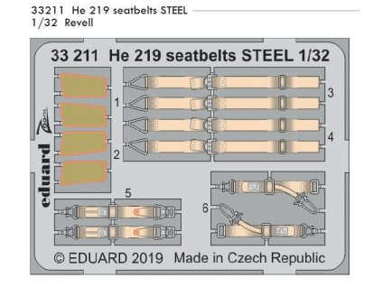 33211 He 219 seatbelts STEEL 1 32 Revell