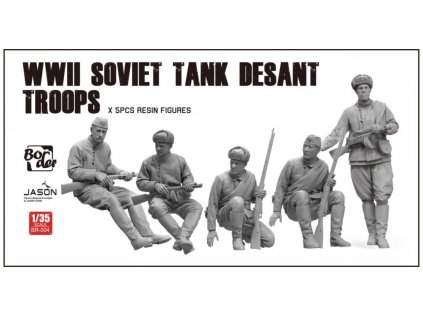 BR 004 WWII Soviet Tank Desant Troops 5 pcs resin figures