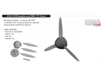 672313 Bf 109F propeller early PRINT 1 72 Eduard