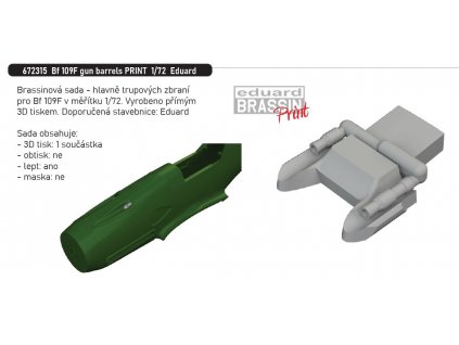 672315 Bf 109F gun barrels PRINT 1 72 Eduard