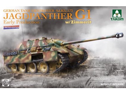 TAK2125W German Tank Destroyer Sd.Kfz. 173 Jagdpanther G1 Early Production with Zimmerit Limited Edition Without Interior